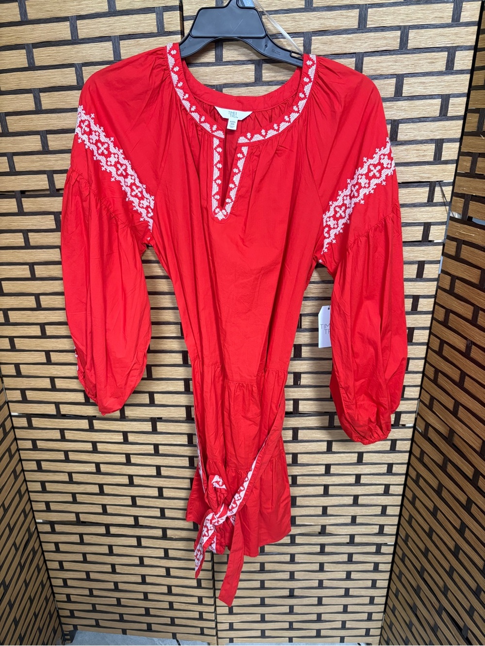 Time and tru red embroidered dress size 3x